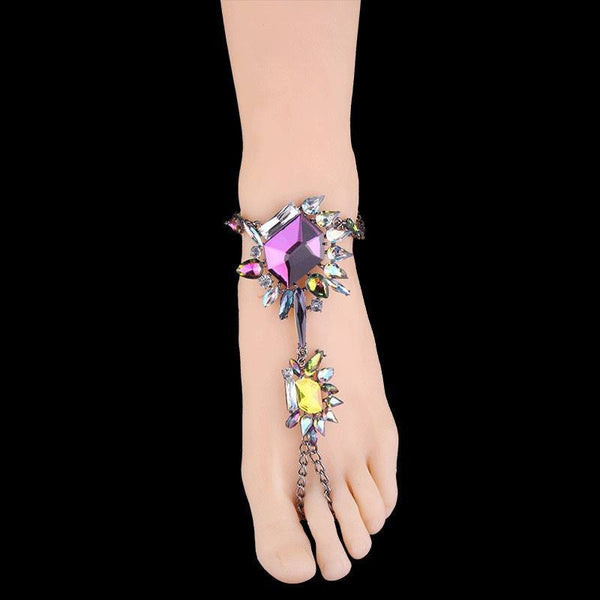 Jagged Gems Austrian Crystal Anklet - FeetyWeety