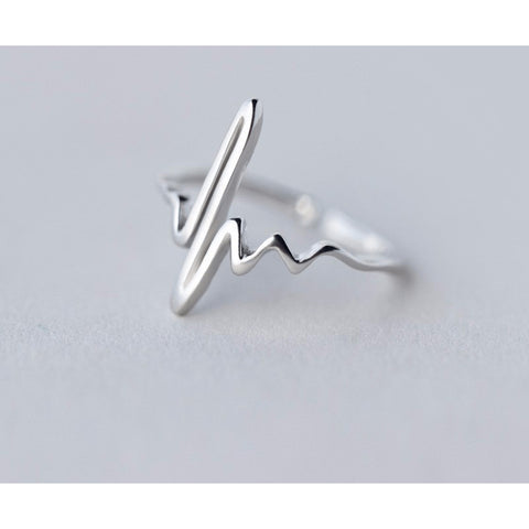 Sterling Silver EKG Love Life Toe Ring - 925 - FeetyWeety