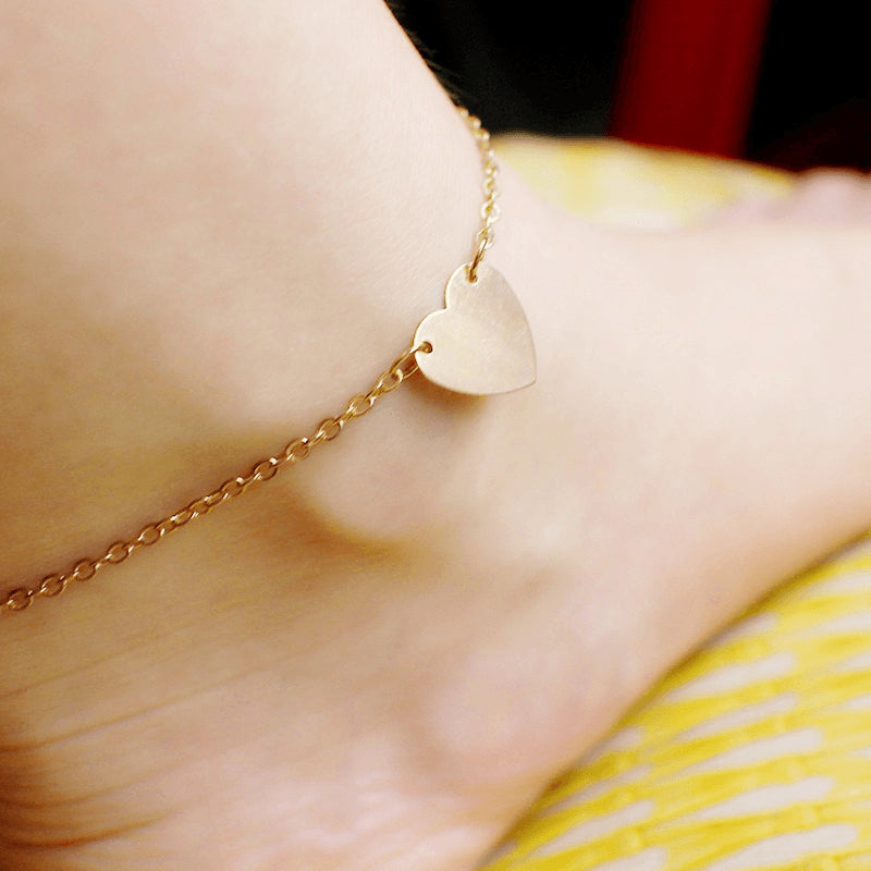 Gold & Silver Fine Chain Te Quiero Anklet - FeetyWeety