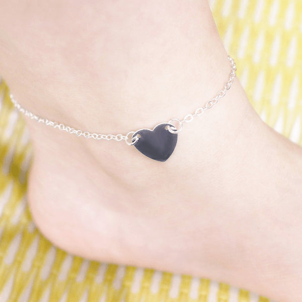Gold & Silver Fine Chain Te Quiero Anklet - FeetyWeety