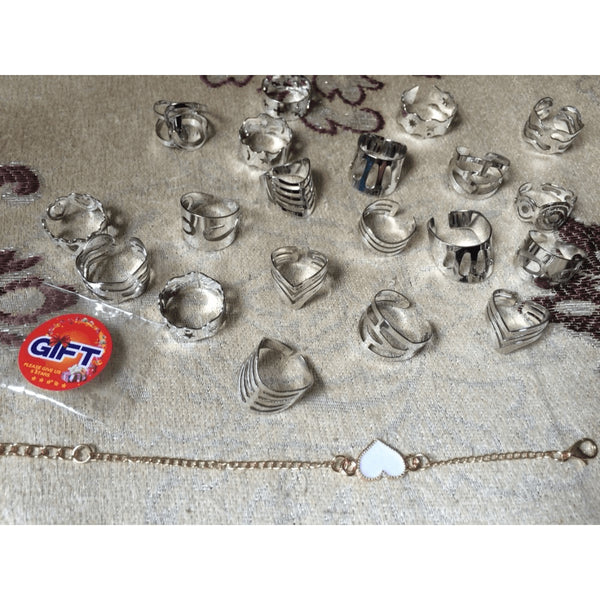 Silver Toe Ring Vintage Set - 20 Pieces - FeetyWeety