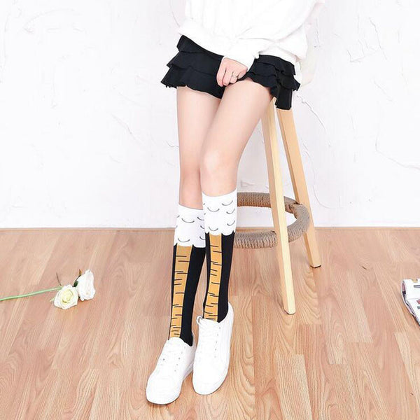 Chicken Legs High Knee Ladies' Socks - FeetyWeety