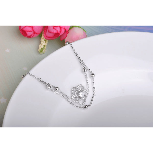 Gold Plated Infinity Rose Ankle Bracelet - FeetyWeety