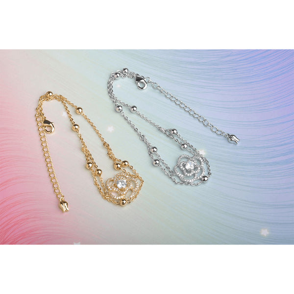 Gold Plated Infinity Rose Ankle Bracelet - FeetyWeety