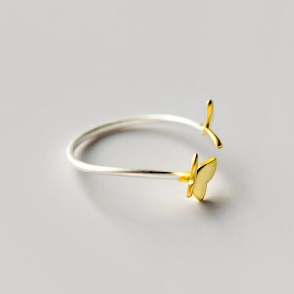 Sterling Silver Golden Spring Butterflies Toe Ring - 925 - FeetyWeety