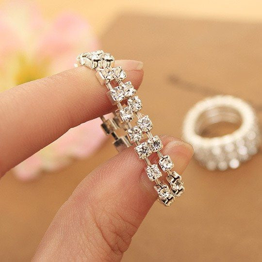Elastic Rhinestone Crystal Toe Ring - FeetyWeety