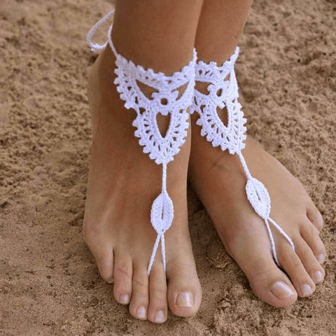 Handmade Organic Cotton Crochet Anklet - FeetyWeety