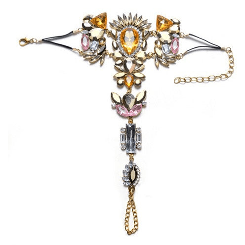 Dark Princess Full Crystal Rhinestone Anklet - FeetyWeety