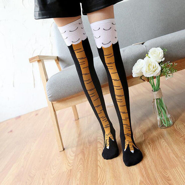 Chicken Legs High Knee Ladies' Socks - FeetyWeety