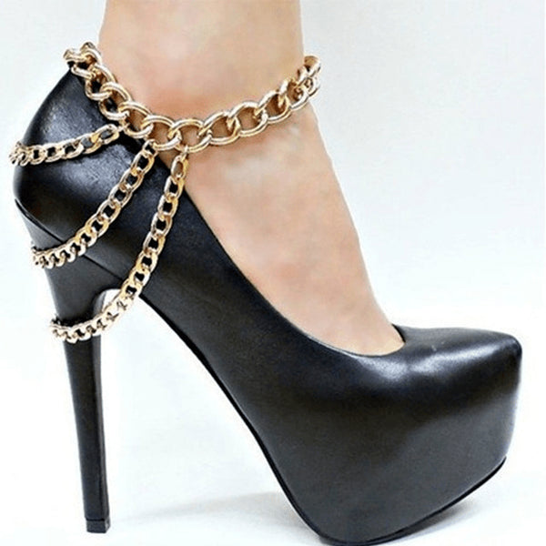 Seductive Triple Chained Just Dance Ankle Bracelet - FeetyWeety