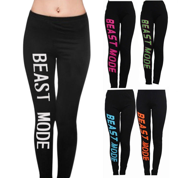 Beast & Mode Women Letters Printed Slim Leggings