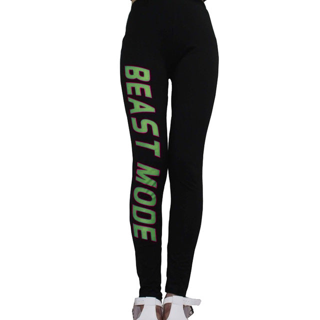 Beast & Mode Women Letters Printed Slim Leggings