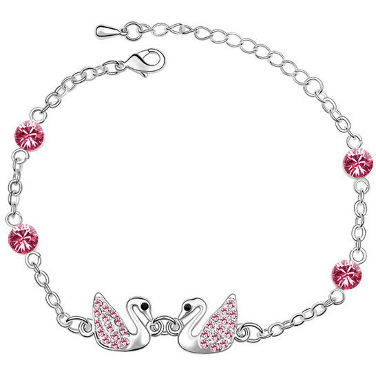 Austrian Crystal Swan Queens Charm Anklet - FeetyWeety
