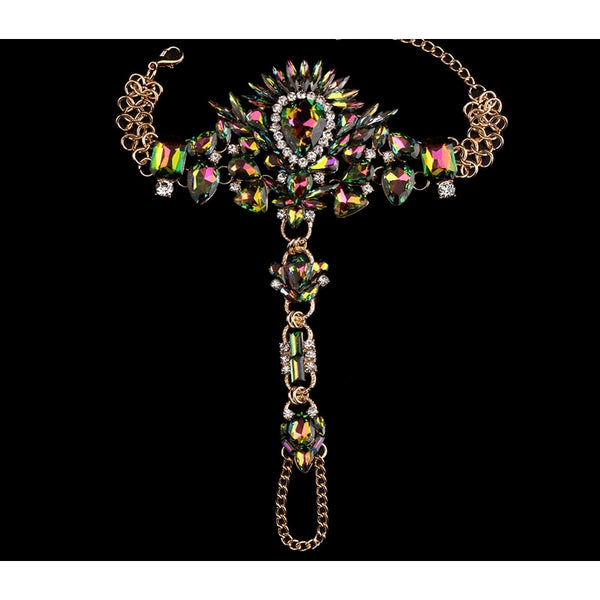 Dark Queen Full Crystal Rhinestone Anklet - 7 Variants - FeetyWeety