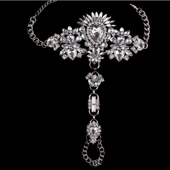 Dark Queen Full Crystal Rhinestone Anklet - 7 Variants - FeetyWeety