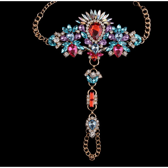 Dark Queen Full Crystal Rhinestone Anklet - 7 Variants - FeetyWeety