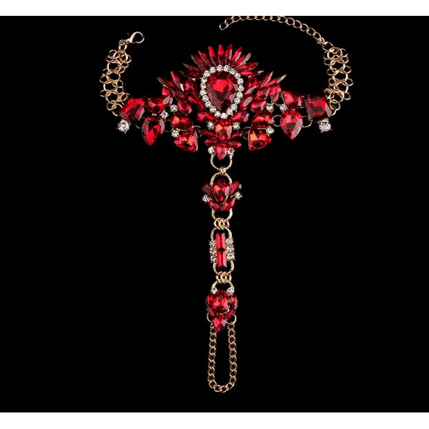 Dark Queen Full Crystal Rhinestone Anklet - 7 Variants - FeetyWeety