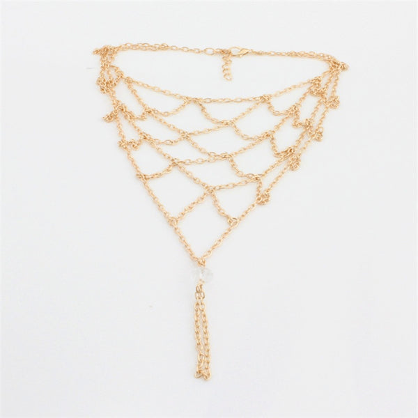 Bohemian Fine Gold Cobweb Anklet - FeetyWeety