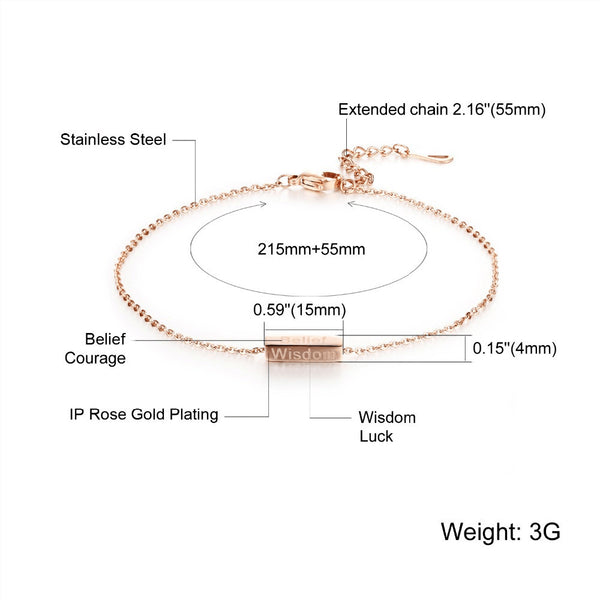 Rose Gold Plated Fate Cube Fine Chain Anklet - FeetyWeety