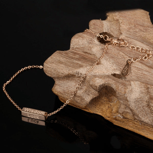 Rose Gold Plated Fate Cube Fine Chain Anklet - FeetyWeety