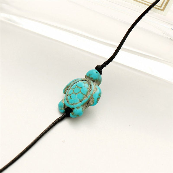 Organic Cotton Hand Made Turquoise Turtle Friends Anklet - FeetyWeety