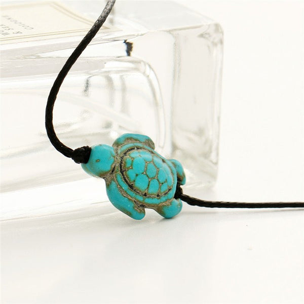 Organic Cotton Hand Made Turquoise Turtle Friends Anklet - FeetyWeety