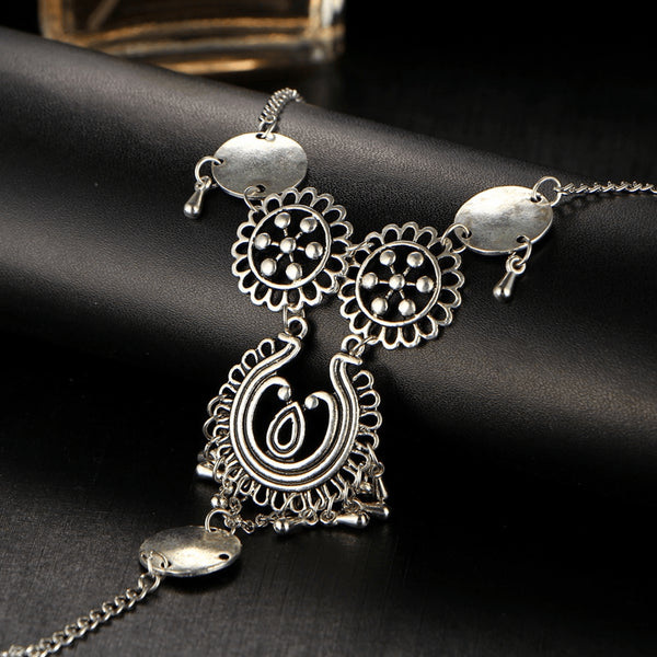 Silver Multi Chain Fine Bohemian Vintage Anklet - FeetyWeety