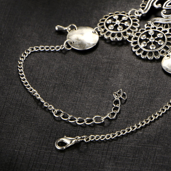 Silver Multi Chain Fine Bohemian Vintage Anklet - FeetyWeety
