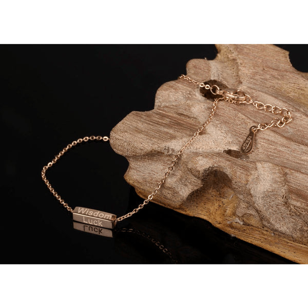 Rose Gold Plated Fate Cube Fine Chain Anklet - FeetyWeety