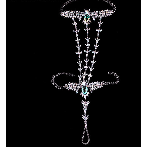 Jeweled Austrian Crystal Prison Leg Chain - FeetyWeety