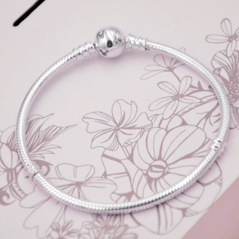 Sterling Silver Minnie Mouse Smooth Chain Ankle Bracelet - 925 - FeetyWeety