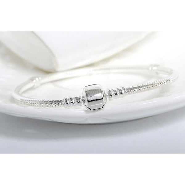 Sterling Silver Smooth Chain Cylinder Anklet - 925 - FeetyWeety