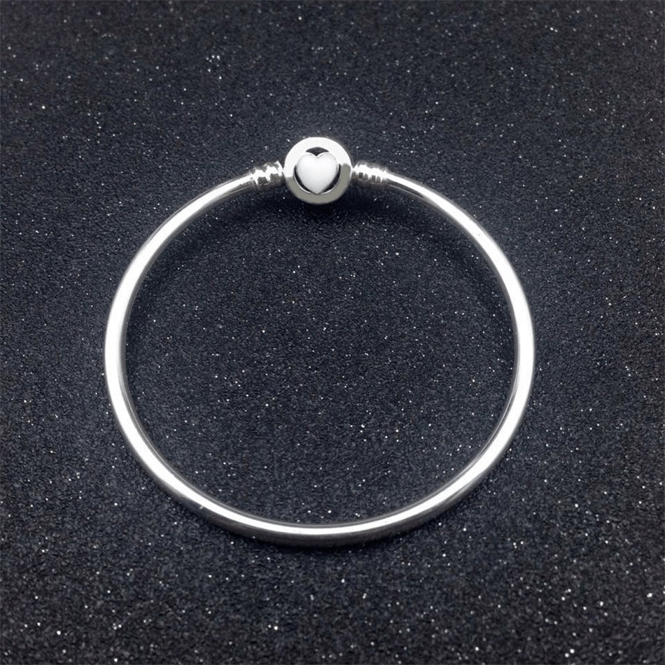 Sterling Silver Gentle Crystal Heart Anklet - 925 - FeetyWeety