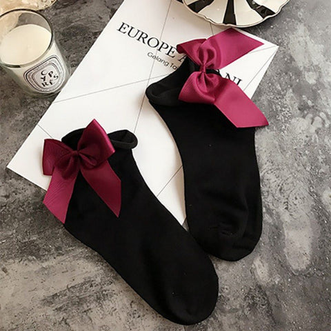 Ladies' Velvet Ribbon Tutu Ankle Socks - 21 Variants - FeetyWeety