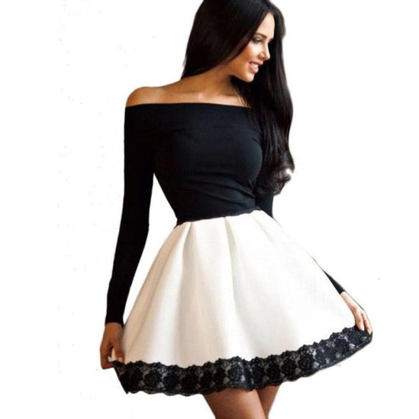 Casual Long Sleeve Evening  Mini Dress