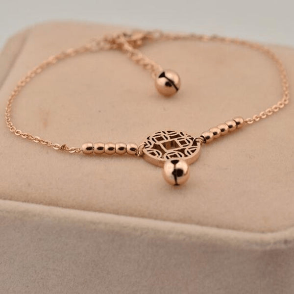 Fine Rose Gold Plated Chime Anklet - FeetyWeety