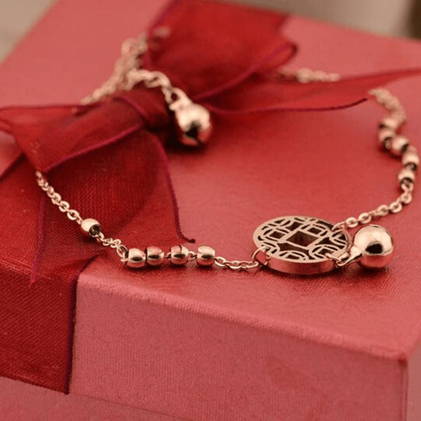 Fine Rose Gold Plated Chime Anklet - FeetyWeety