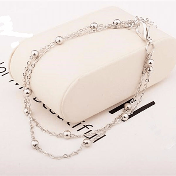 Double Chain Gold & Silver Ankle Bracelet - FeetyWeety