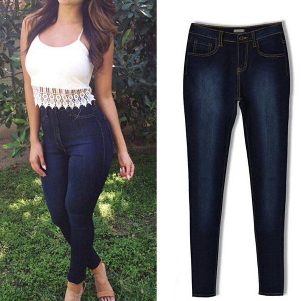 High Waist Stretch Casual Denim Skinny Jeans