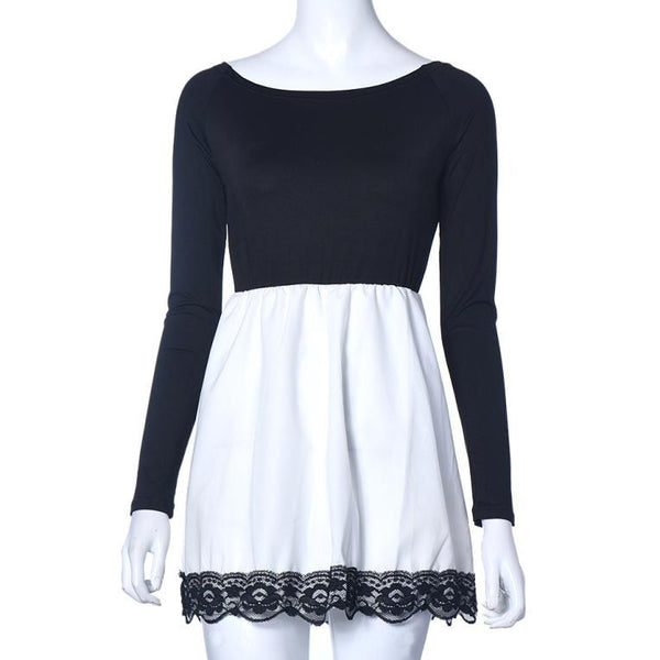 Casual Long Sleeve Evening  Mini Dress