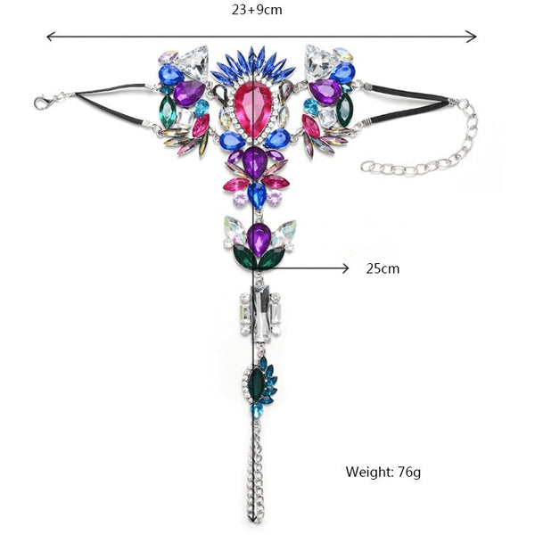 Dark Princess Full Crystal Rhinestone Anklet - FeetyWeety