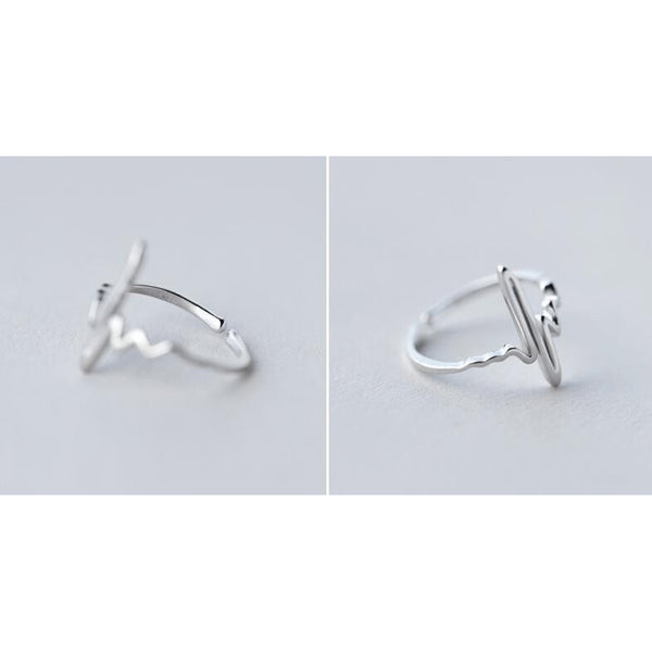Sterling Silver EKG Love Life Toe Ring - 925 - FeetyWeety