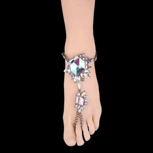 Jagged Gems Austrian Crystal Anklet - FeetyWeety