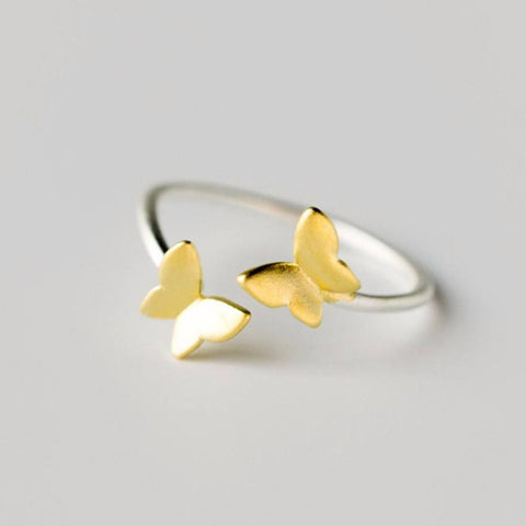 Sterling Silver Golden Spring Butterflies Toe Ring - 925 - FeetyWeety