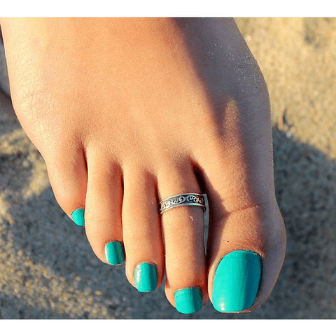 Vintage Silver Sindarin Toe Ring - FeetyWeety