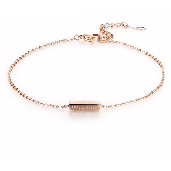 FeetyWeety Store - Rose Gold Plated Fate Cube Fine Chain Anklet