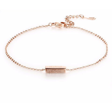 Rose Gold Plated Fate Cube Fine Chain Anklet - FeetyWeety