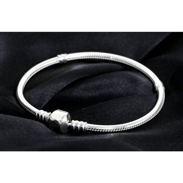 Sterling Silver Smooth Chain Cylinder Anklet - 925 - FeetyWeety