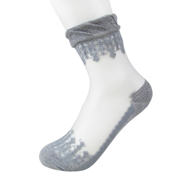 Ultrathin Crystal Silk Lace Ladies' Socks - 6 Variants - FeetyWeety